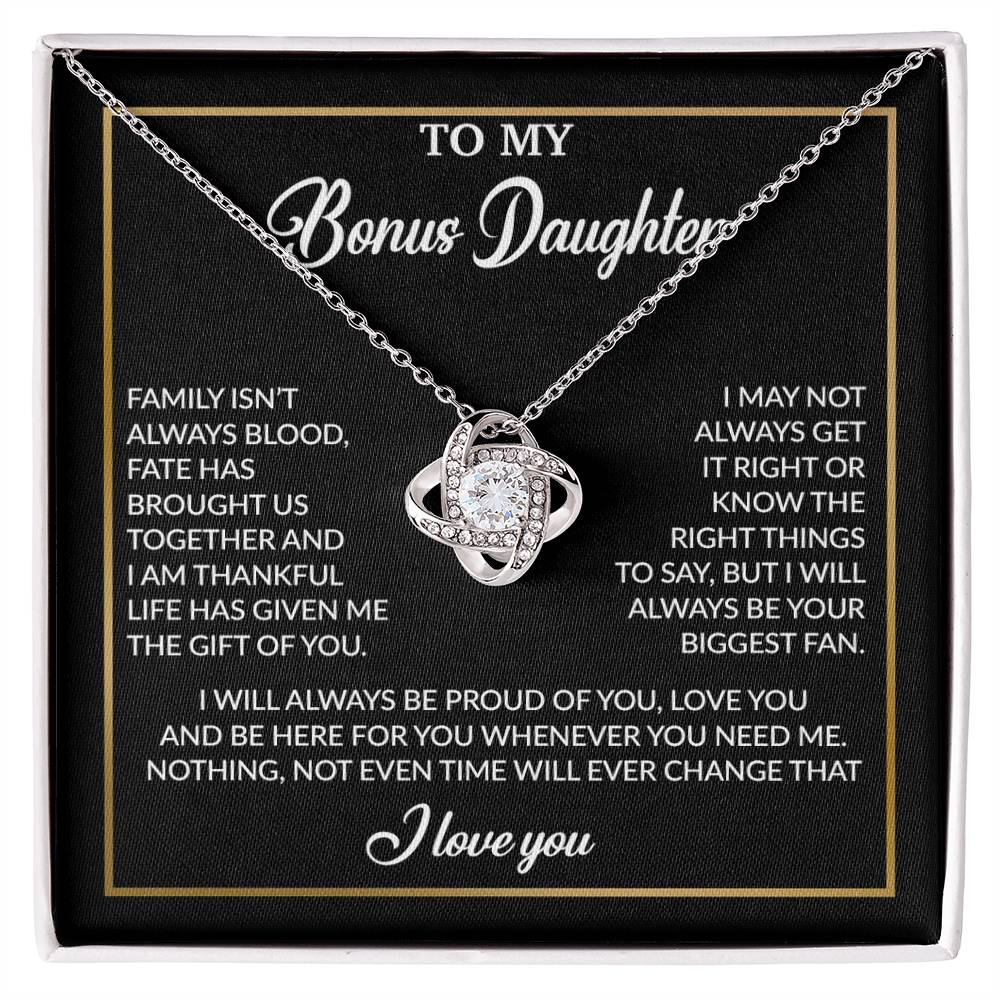 To My Bonus Daughter Necklace, Gift for Bonus Daughter, Step Daughter Birthday 18_4_Black