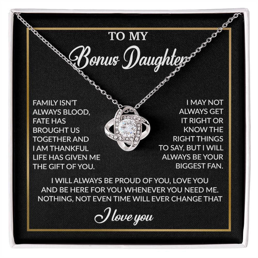 To My Bonus Daughter Necklace, Gift for Bonus Daughter, Step Daughter Birthday 18_4_Black