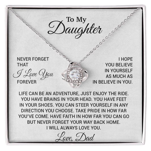 To My Daughter Necklace, Daughter Father Necklace, Daughter Gift From Dad 19_8_White