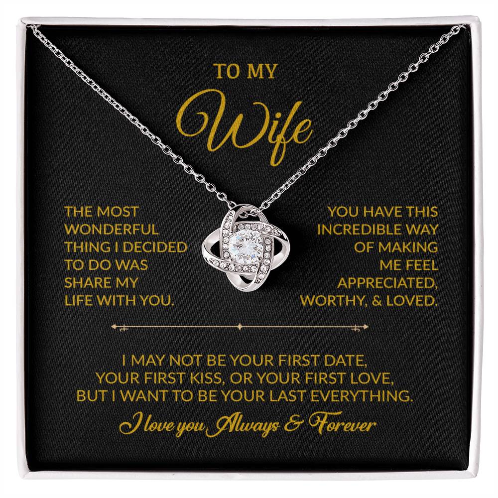 To My Wife Necklace, Gift For Wife, Anniversary Gift For Wife, Necklace For Wife 12_8_Gold