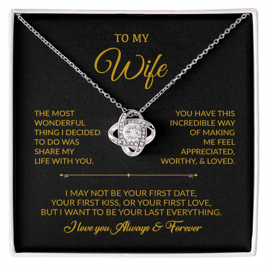 To My Wife Necklace, Gift For Wife, Anniversary Gift For Wife, Necklace For Wife 12_8_Gold