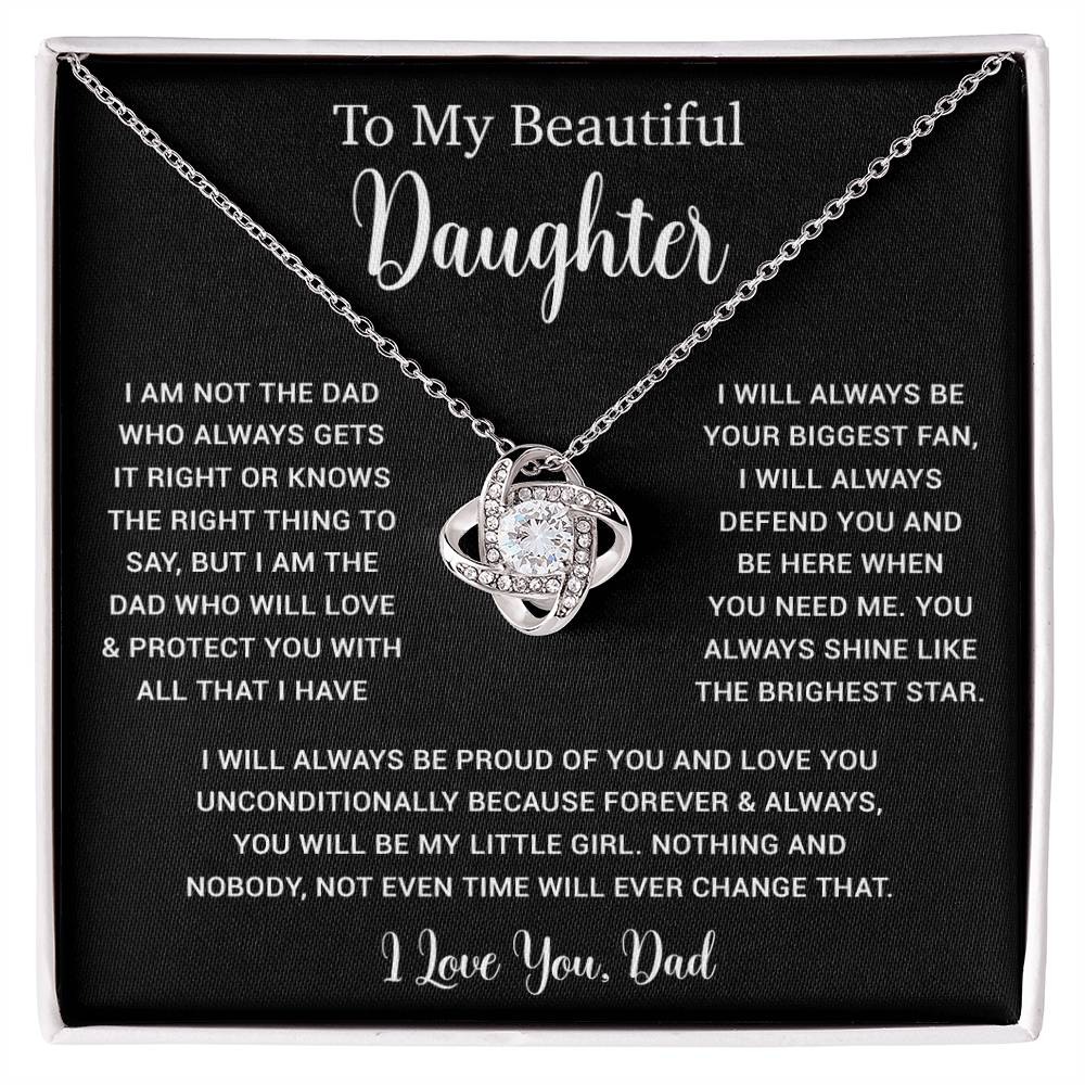 To My Daughter Necklace, Gift for Daughter from Dad, Father Daughter Necklace  6_5_Black