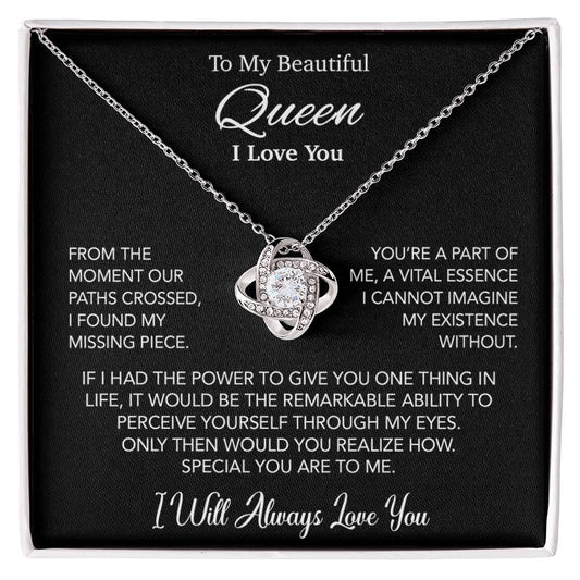 To My Queen Necklace, Anniversary Gift For Wife, Girlfriend Necklace, Birthday Gift For Wife
