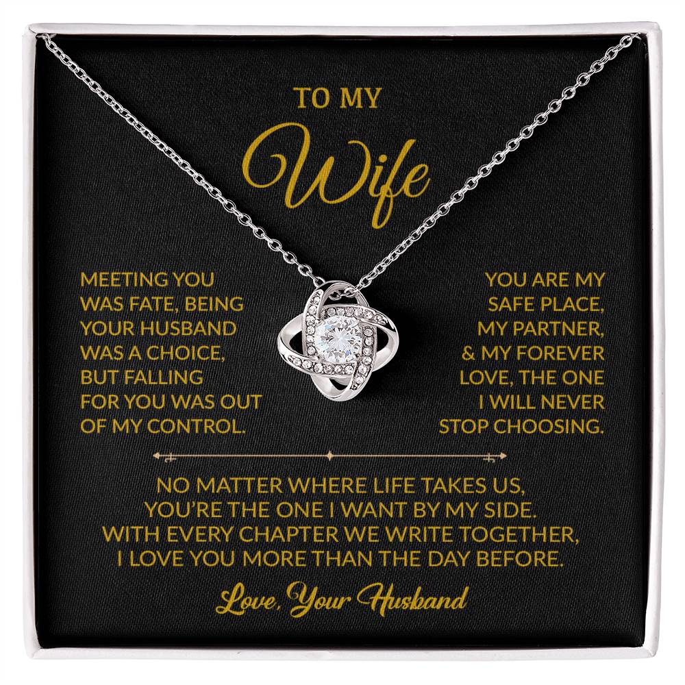 To My Wife Necklace, Gift For Wife, Anniversary Gift For Wife, Necklace For Wife 17_8_Gold