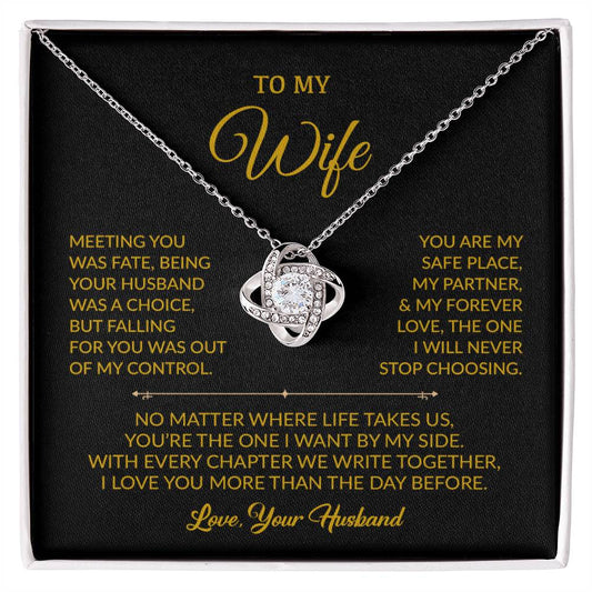 To My Wife Necklace, Gift For Wife, Anniversary Gift For Wife, Necklace For Wife 17_8_Gold