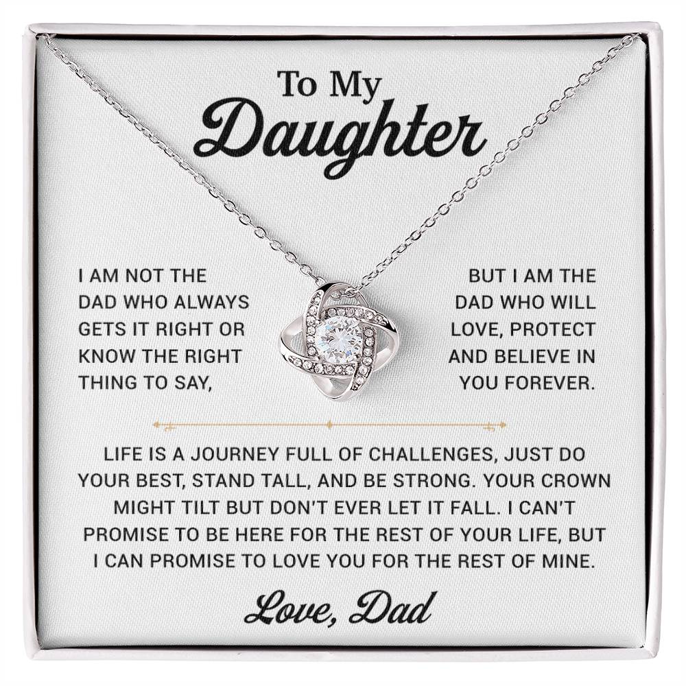 To My Daughter Necklace, Gift for Daughter from Dad, Father Daughter Necklace 24_12_White