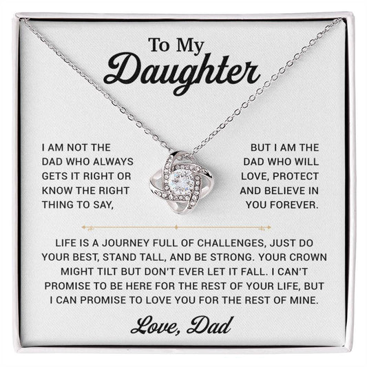 To My Daughter Necklace, Gift for Daughter from Dad, Father Daughter Necklace 24_12_White
