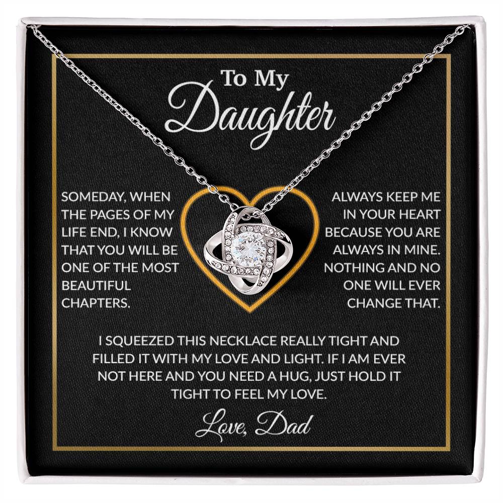 To My Daughter Necklace, Gift For Daughter From Dad, Daughter Father Necklace 7_12_Black