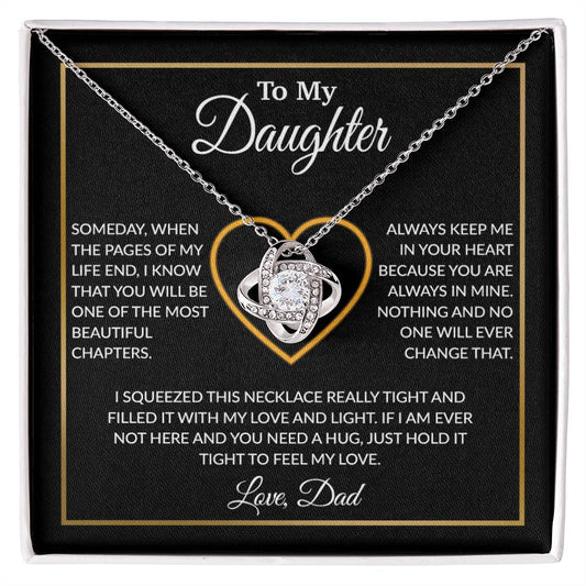 To My Daughter Necklace, Gift For Daughter From Dad, Daughter Father Necklace 7_12_Black