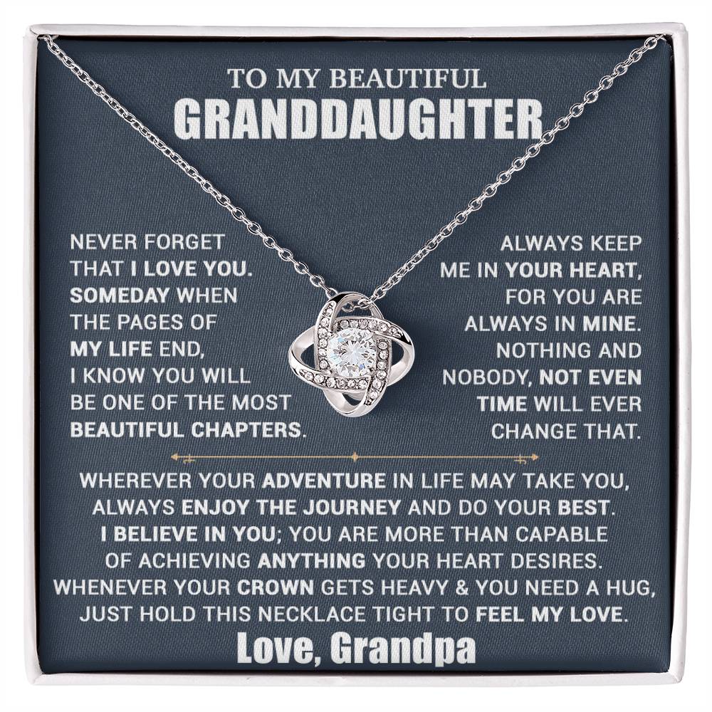 To My Granddaughter Necklace, Granddaughter Gift from Grandpa, Christmas Gift 10_10_Blue