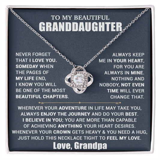 To My Granddaughter Necklace, Granddaughter Gift from Grandpa, Christmas Gift 10_10_Blue