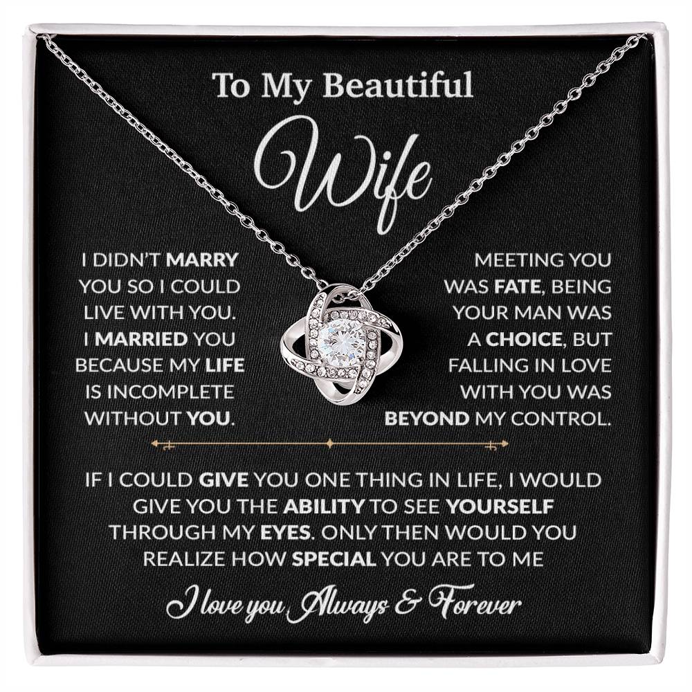 To My Wife Necklace, Gift For Wife, Anniversary Gift For Wife, Necklace For Wife 16_6_Black