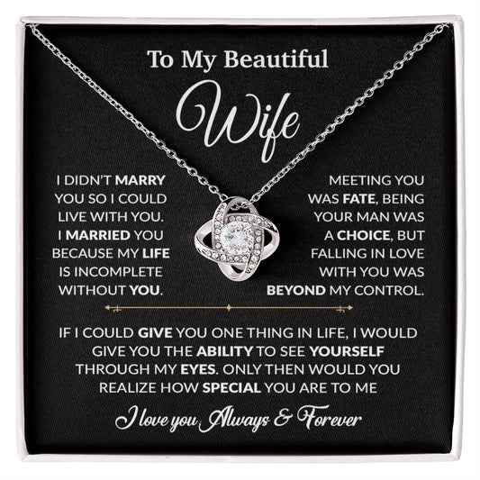 To My Wife Necklace, Gift For Wife, Anniversary Gift For Wife, Necklace For Wife 16_6_Black