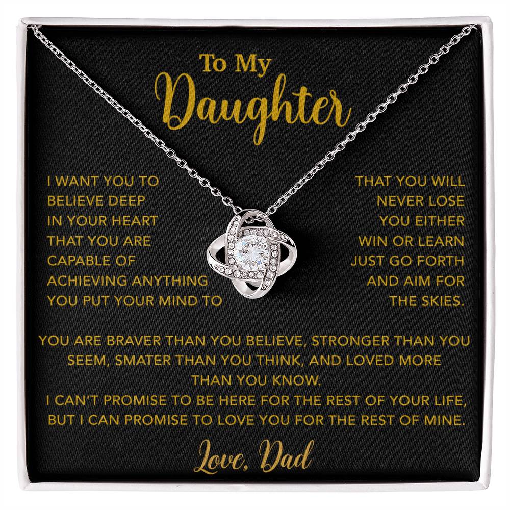 To My Daughter Necklace, Gift for Daughter from Dad, Father Daughter Necklace 18_5_Gold