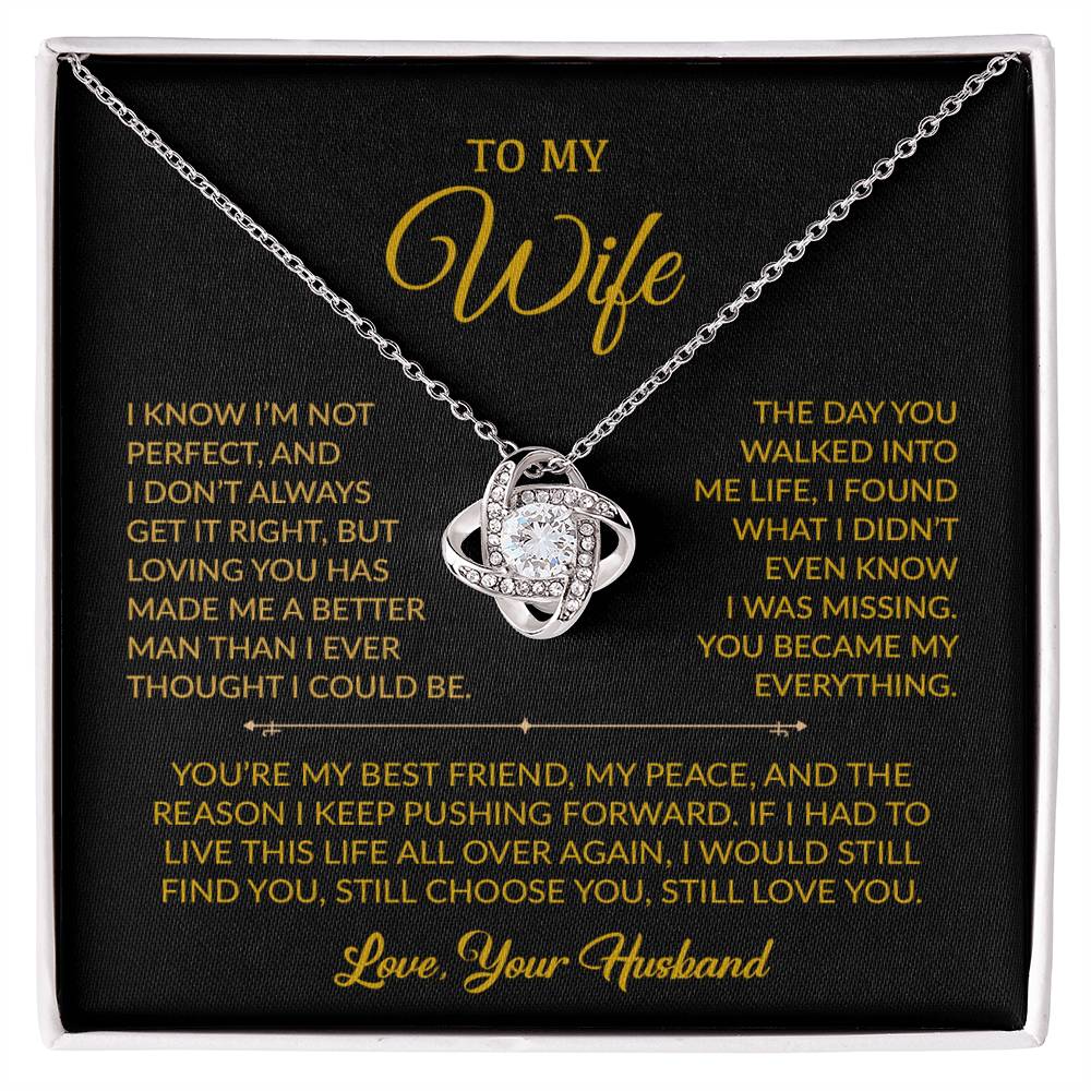 To My Wife Necklace, Gift For Wife, Anniversary Gift For Wife, Necklace For Wife 11_9_Gold
