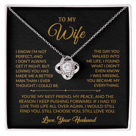 To My Wife Necklace, Gift For Wife, Anniversary Gift For Wife, Necklace For Wife 11_9_Gold