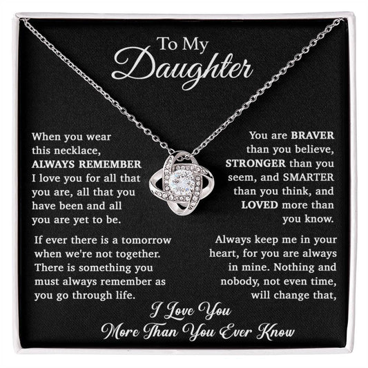 To My Daughter Necklace, Daughter Father Necklace, Daughter Gift From Dad, Mom 15_11_Black