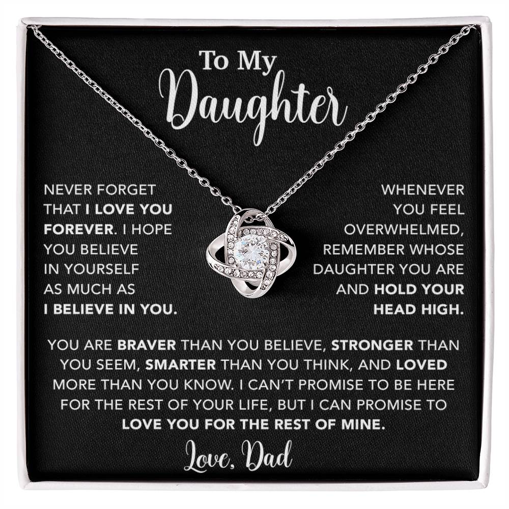 To My Daughter Necklace, Gift for Daughter from Dad, Father Daughter Necklace  9_4_Black