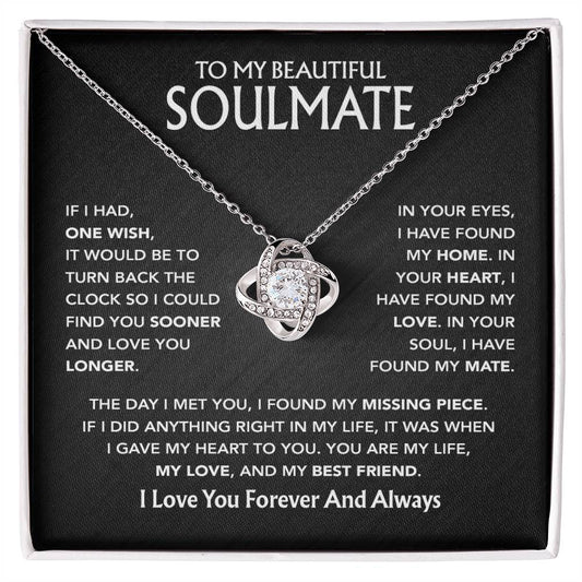 To My Soulmate Necklace, Gift For Soulmate, Anniversary Gift, Birthday Gift 3_5_Black