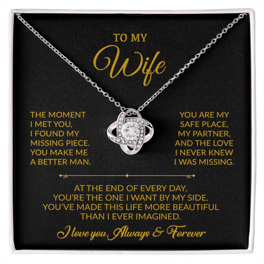 To My Wife Necklace, Gift For Wife, Anniversary Gift For Wife, Necklace For Wife 30_8_Gold