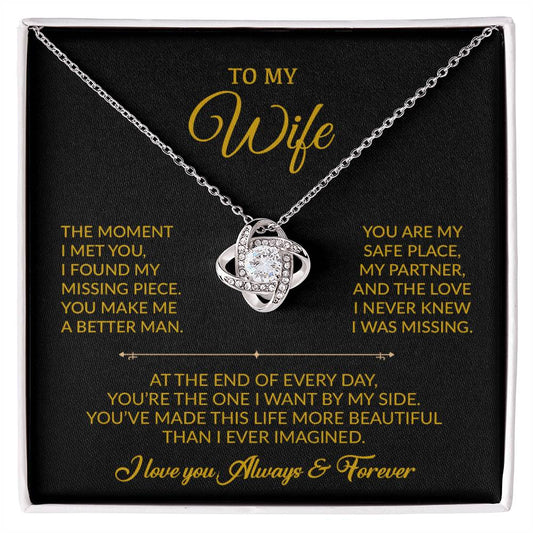 To My Wife Necklace, Gift For Wife, Anniversary Gift For Wife, Necklace For Wife 30_8_Gold