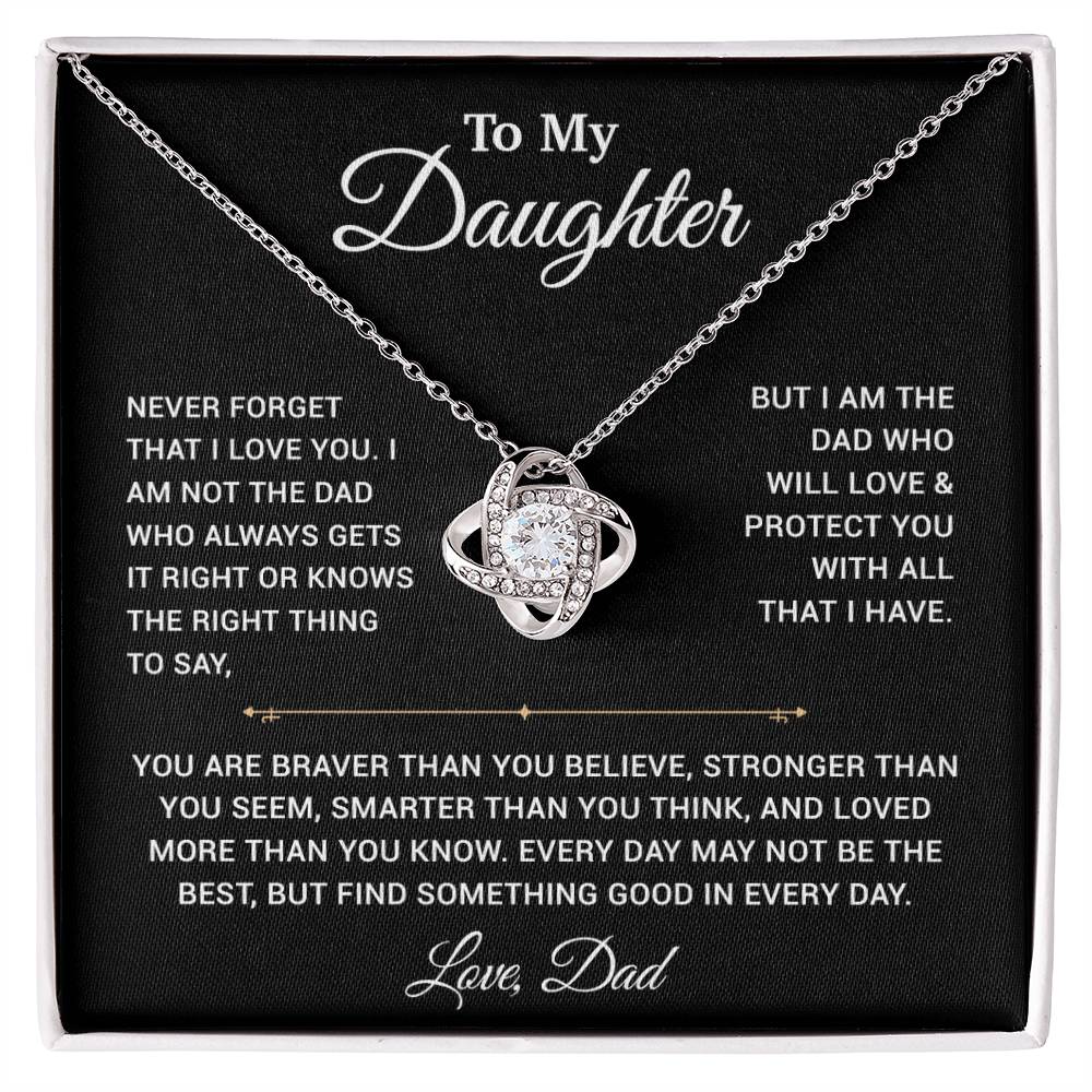 To My Daughter Necklace, Gift for Daughter from Dad, Father Daughter Necklace 25_3_Black
