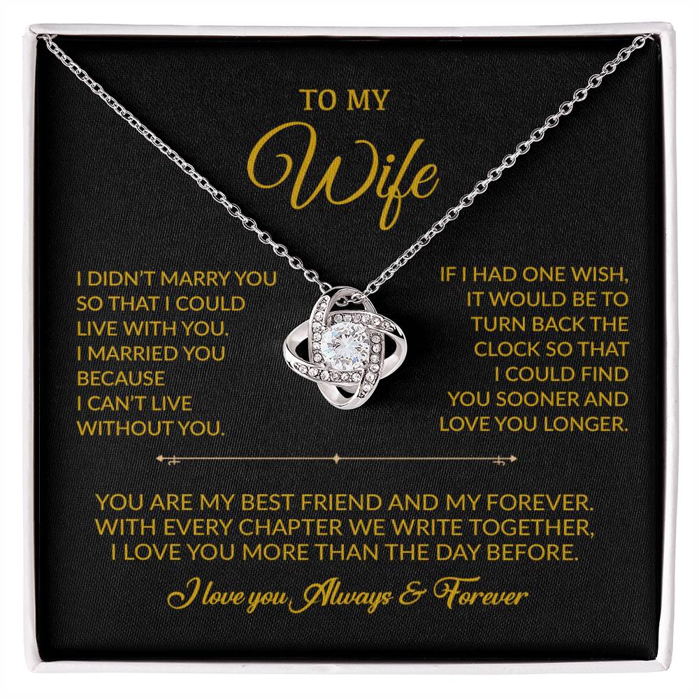 To My Wife Necklace, Gift For Wife, Anniversary Gift For Wife, Necklace For Wife 4_8_Gold