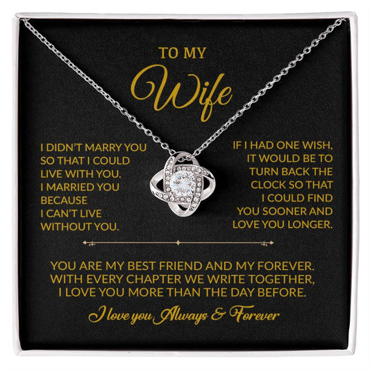 To My Wife Necklace, Gift For Wife, Anniversary Gift For Wife, Necklace For Wife 4_8_Gold