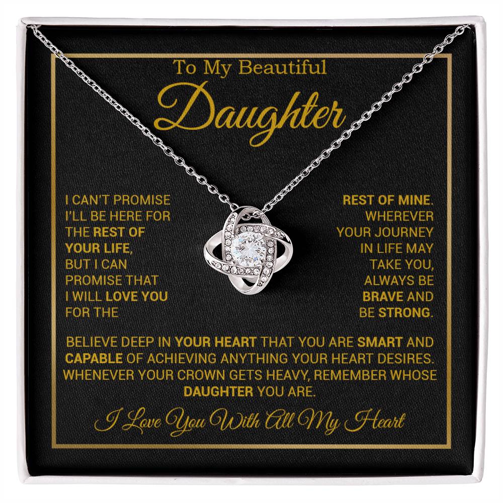 To My Daughter Necklace, Gift for Daughter from Dad And Mom Daughter_Gold