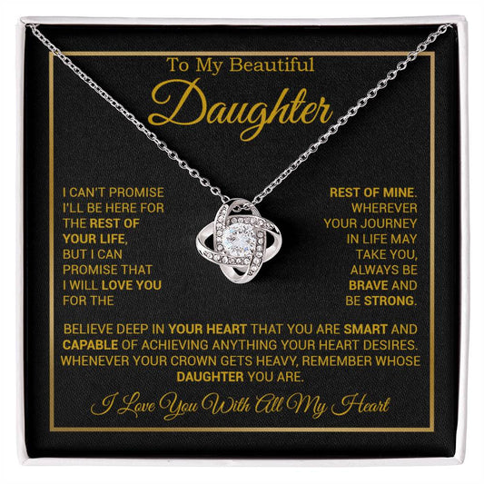 To My Daughter Necklace, Gift for Daughter from Dad And Mom Daughter_Gold