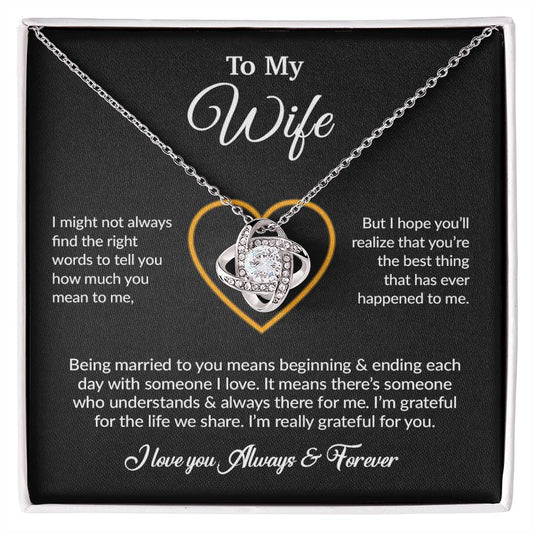 To My Wife Necklace, Gift For Wife, Anniversary Gift For Wife, Necklace For Wife 15_6_Black