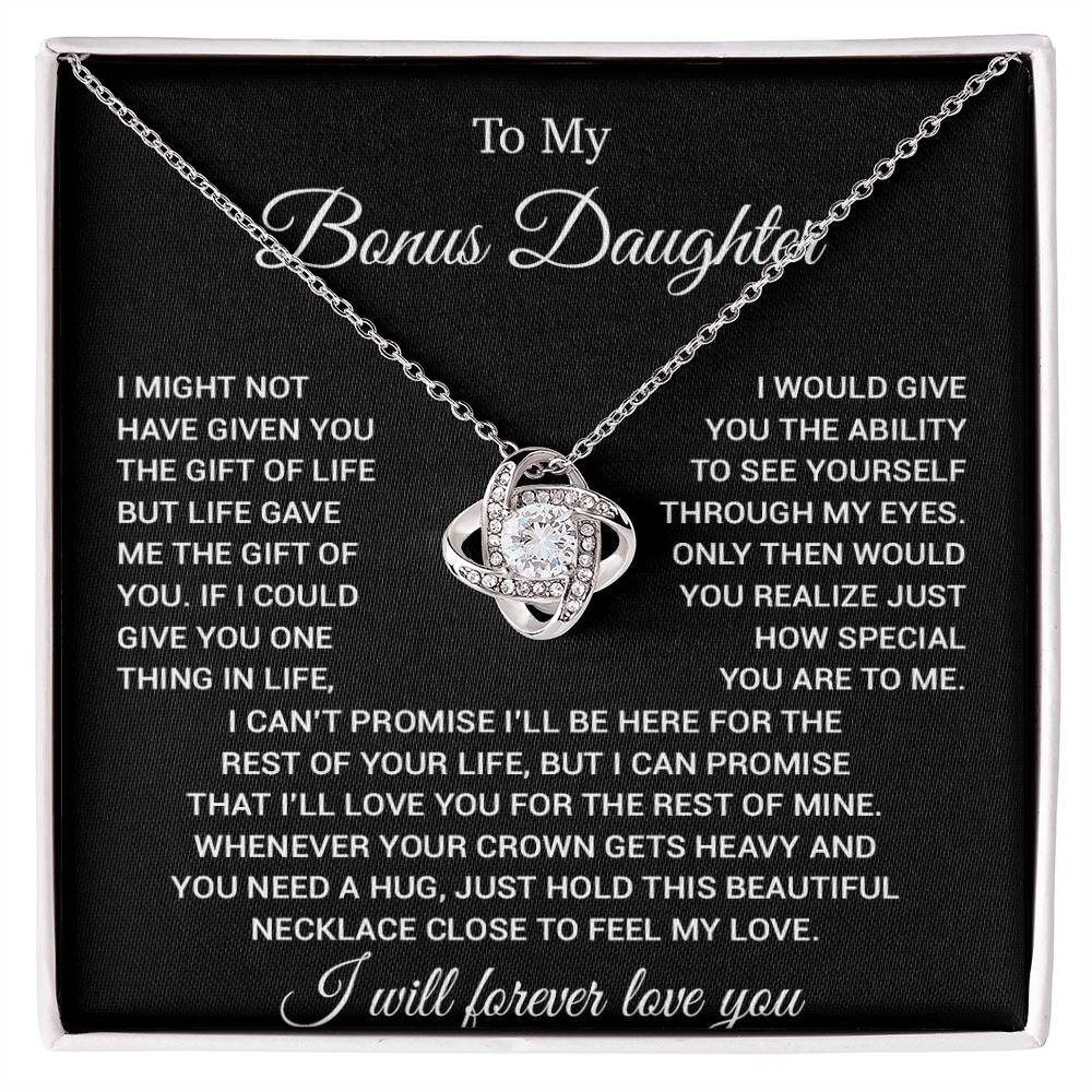 To My Bonus Daughter Necklace, Gift for Bonus Daughter, Step Daughter Birthday 23_11_Black