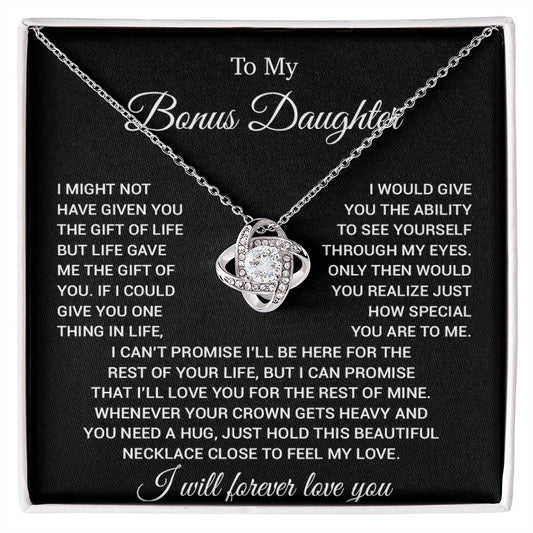 To My Bonus Daughter Necklace, Gift for Bonus Daughter, Step Daughter Birthday 23_11_Black