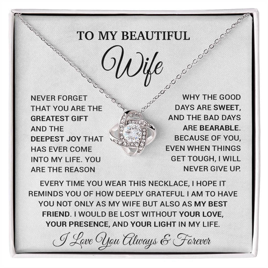 To My Wife Necklace, Christmas Gifts For Wife, Anniversary Cute Gift For Wife_16_9_White
