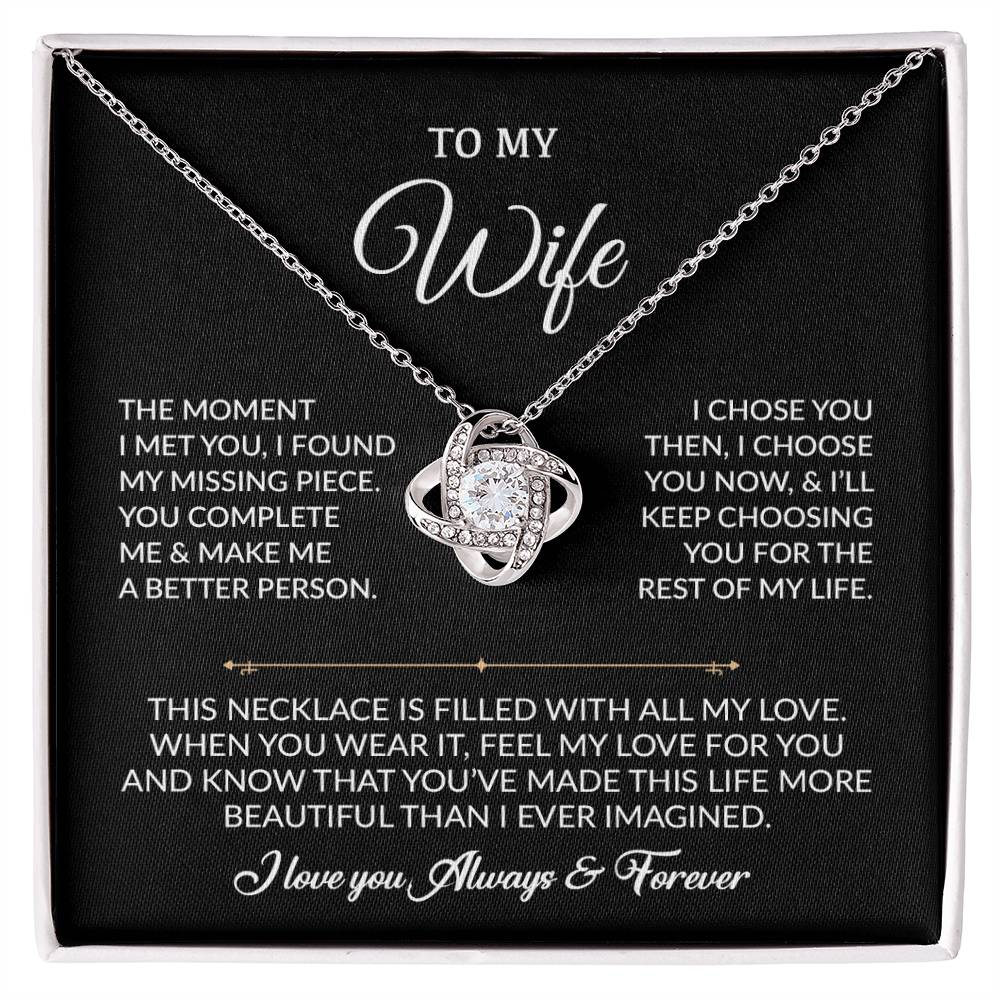 To My Wife Necklace, Gift For Wife, Anniversary Gift For Wife, Necklace For Wife 20_8_Black