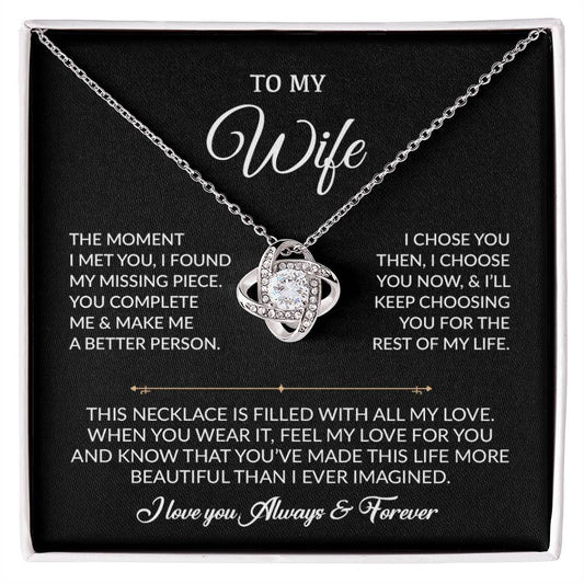 To My Wife Necklace, Gift For Wife, Anniversary Gift For Wife, Necklace For Wife 20_8_Black