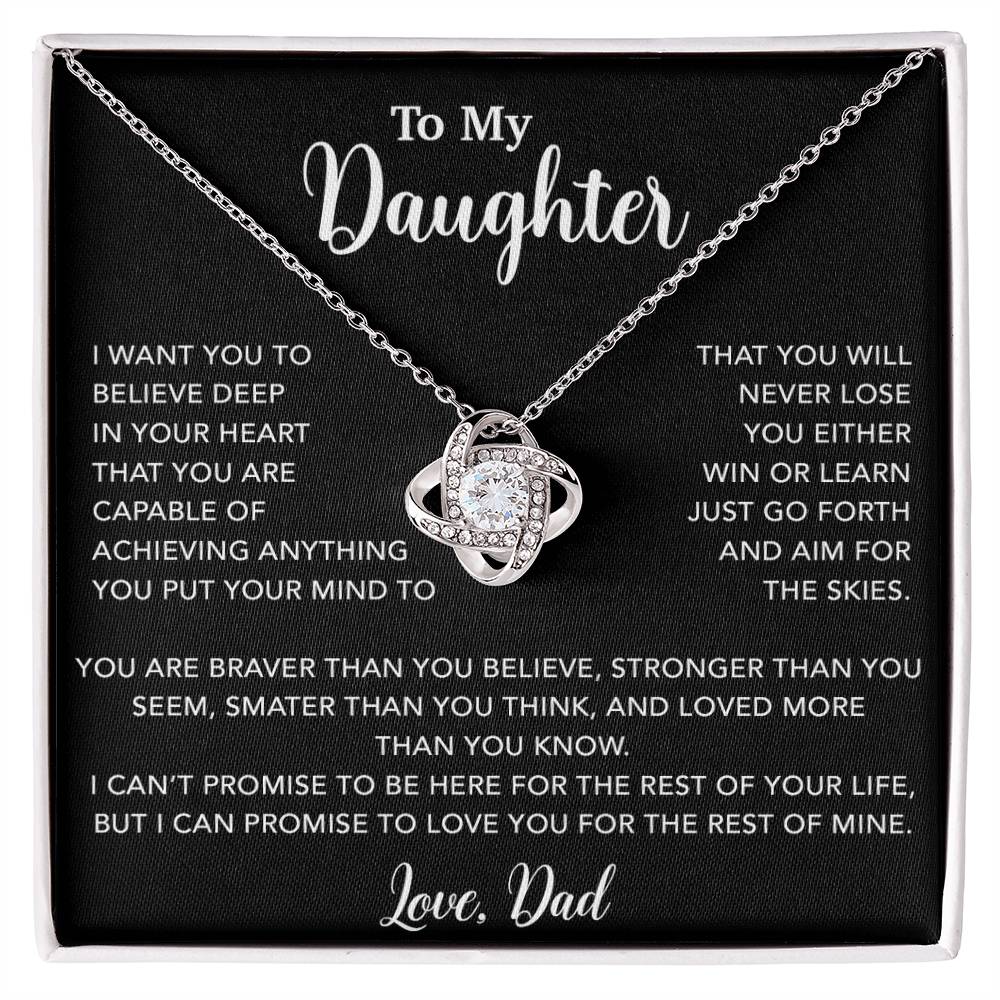 To My Daughter Necklace, Gift for Daughter from Dad, Father Daughter Necklace 18_5_Black