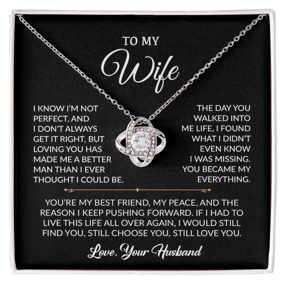To My Wife Necklace, Gift For Wife, Anniversary Gift For Wife, Necklace For Wife 11_9_Black