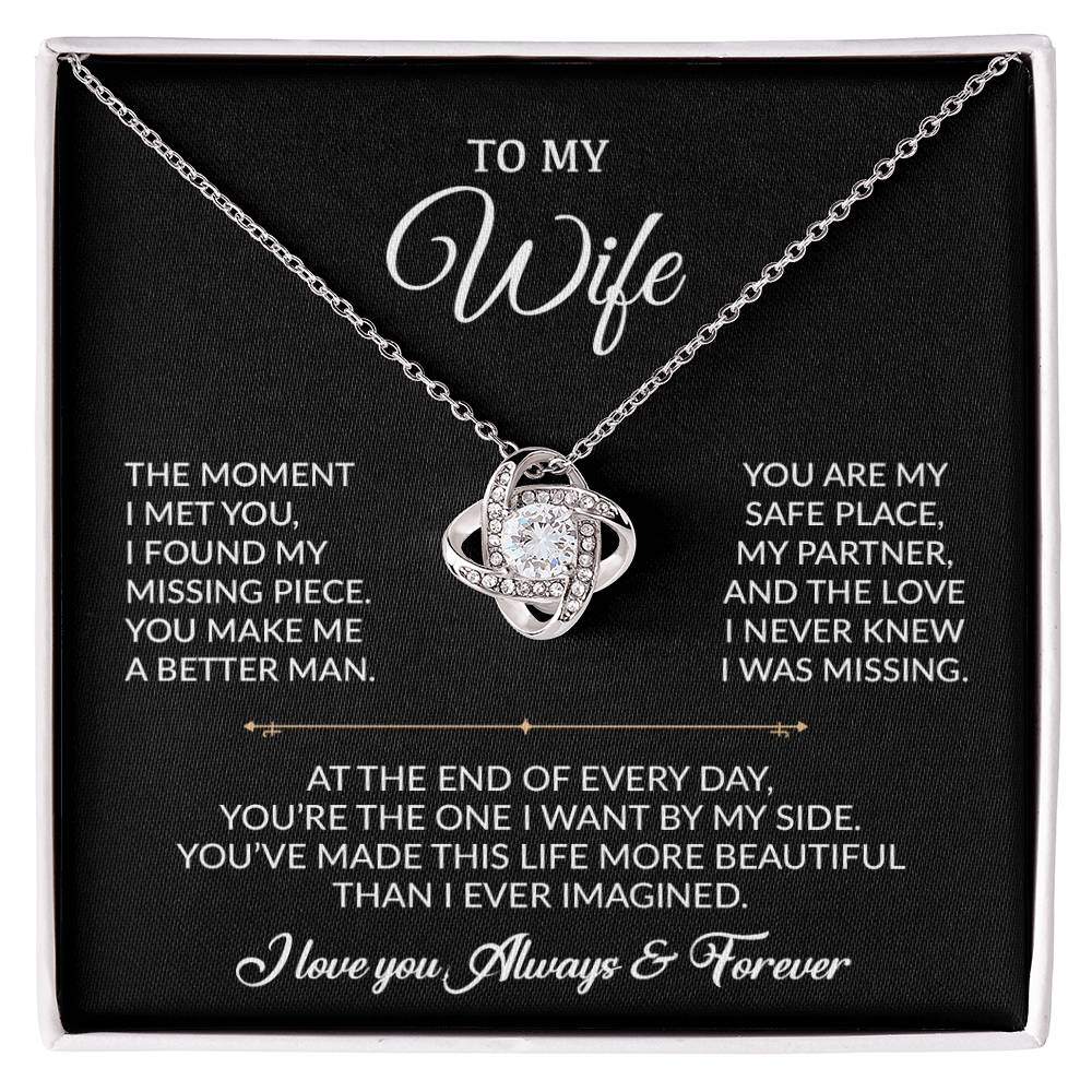 To My Wife Necklace, Gift For Wife, Anniversary Gift For Wife, Necklace For Wife 30_8_Black