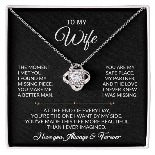 To My Wife Necklace, Gift For Wife, Anniversary Gift For Wife, Necklace For Wife 30_8_Black