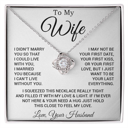 To My Wife Necklace, Gift For Wife, Anniversary Gift For Wife, Necklace For Wife 25_2_White