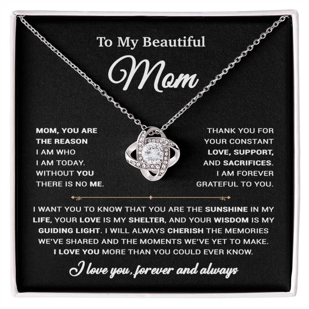 To My Mom Necklace, Sentimental Mother's Day Gift For Mom From Son 31_3_Black