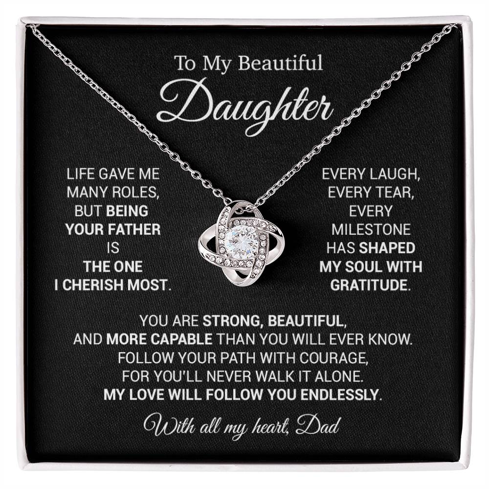 To My Daughter Necklace, Daughter Father Necklace, Daughter Gift From Dad 16_11_Black