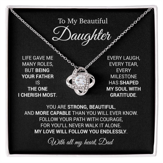To My Daughter Necklace, Daughter Father Necklace, Daughter Gift From Dad 16_11_Black