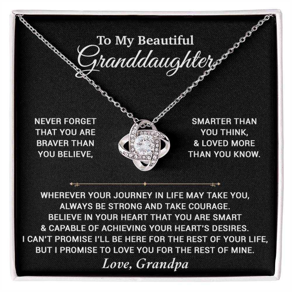 To My Granddaughter Necklace, Birthday Gift For Granddaughter, Birthday Gifts 9_6_Black