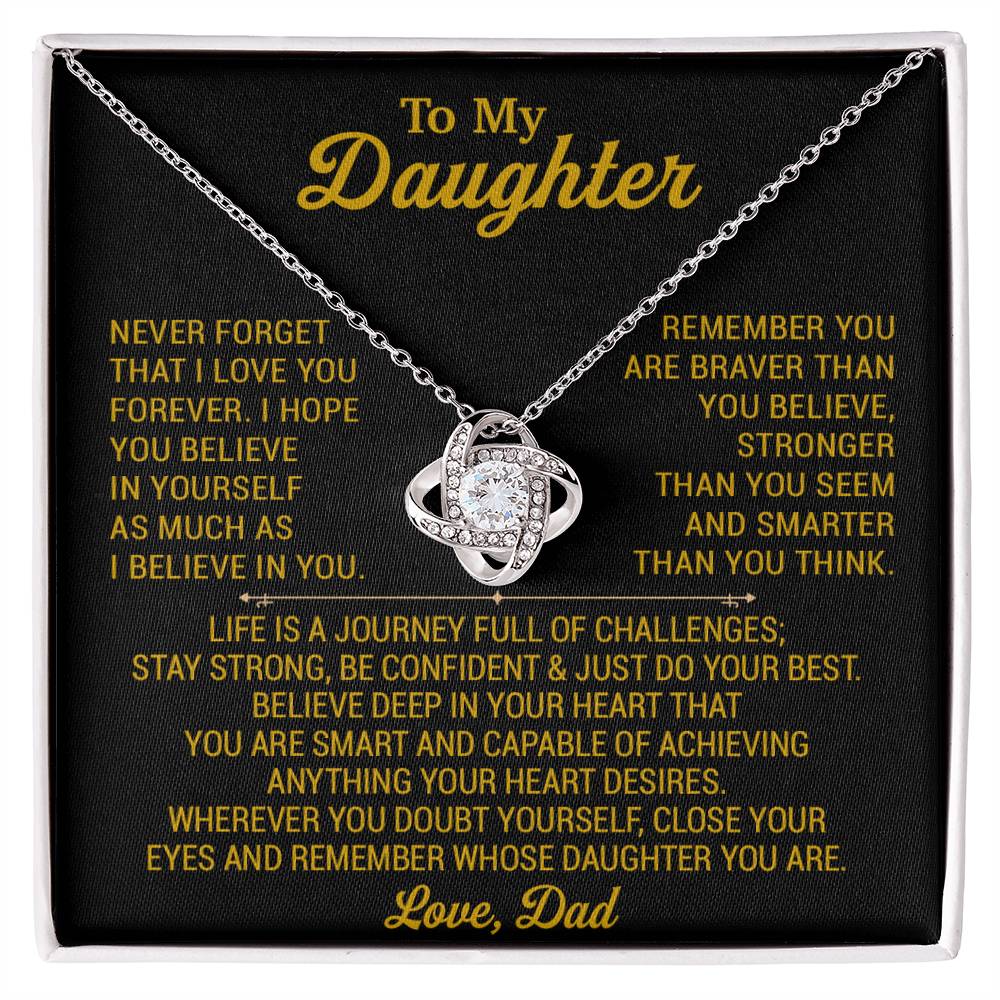 To My Daughter Necklace, Daughter Father Necklace, Daughter Gift From Dad 28_8_Gold