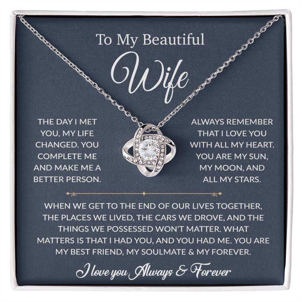 To My Wife Necklace, Gift For Wife, Anniversary Gift For Wife, Necklace For Wife 26_6_Blue