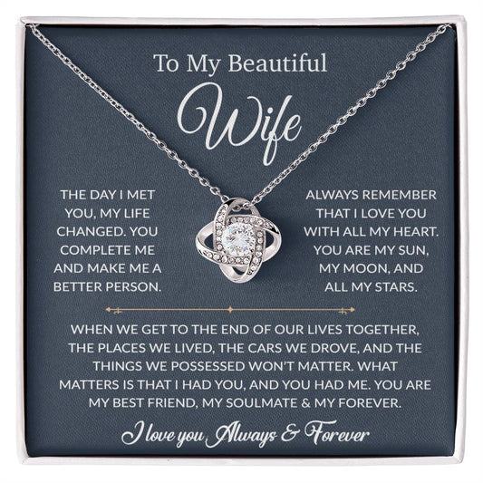 To My Wife Necklace, Gift For Wife, Anniversary Gift For Wife, Necklace For Wife 26_6_Blue