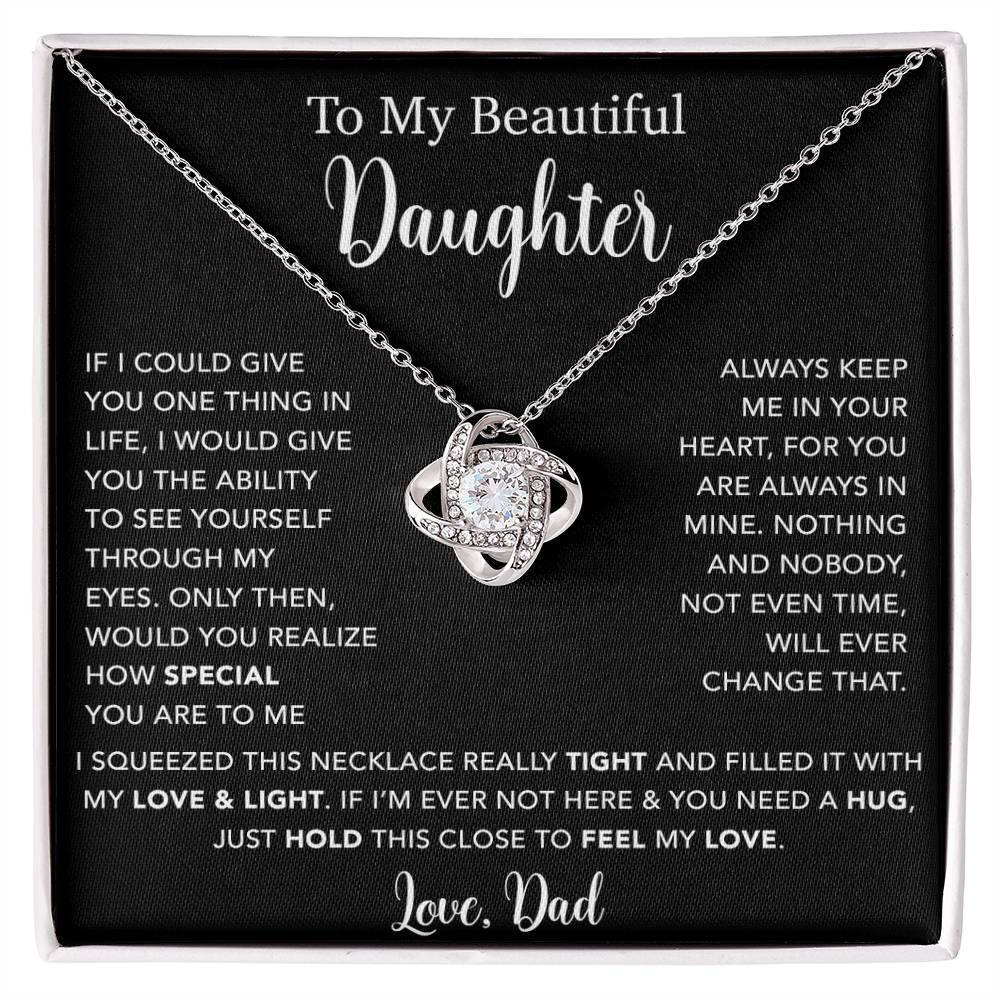 To My Daughter Necklace, Gift for Daughter from Dad, Father Daughter Necklace  4_5_Black