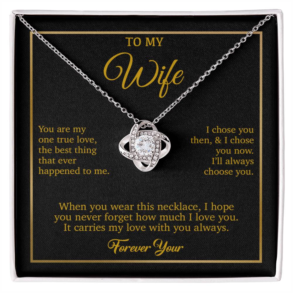 To My Wife Necklace, Gift For Wife, Anniversary Gift For Wife, Necklace For Wife 14_8_Gold